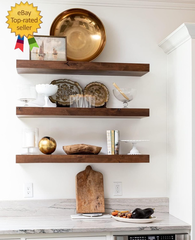 12-Pack 6 Inch Floating Shelf Brackets, Hidden Shelf Bracket for Wood, Concealed gallery