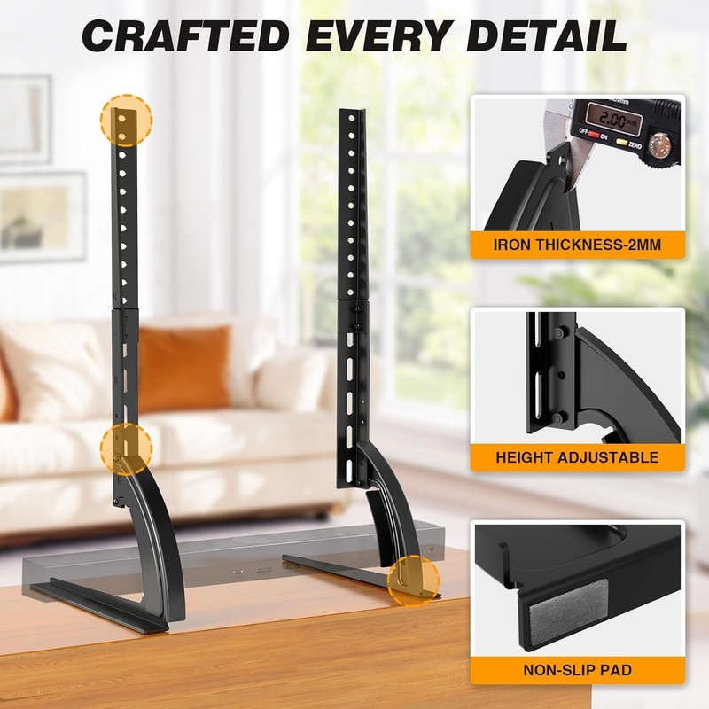 Universal TV Stand Mount for 22-65 Inch LCD/LED TVs - Height Adjustable & Strong gallery