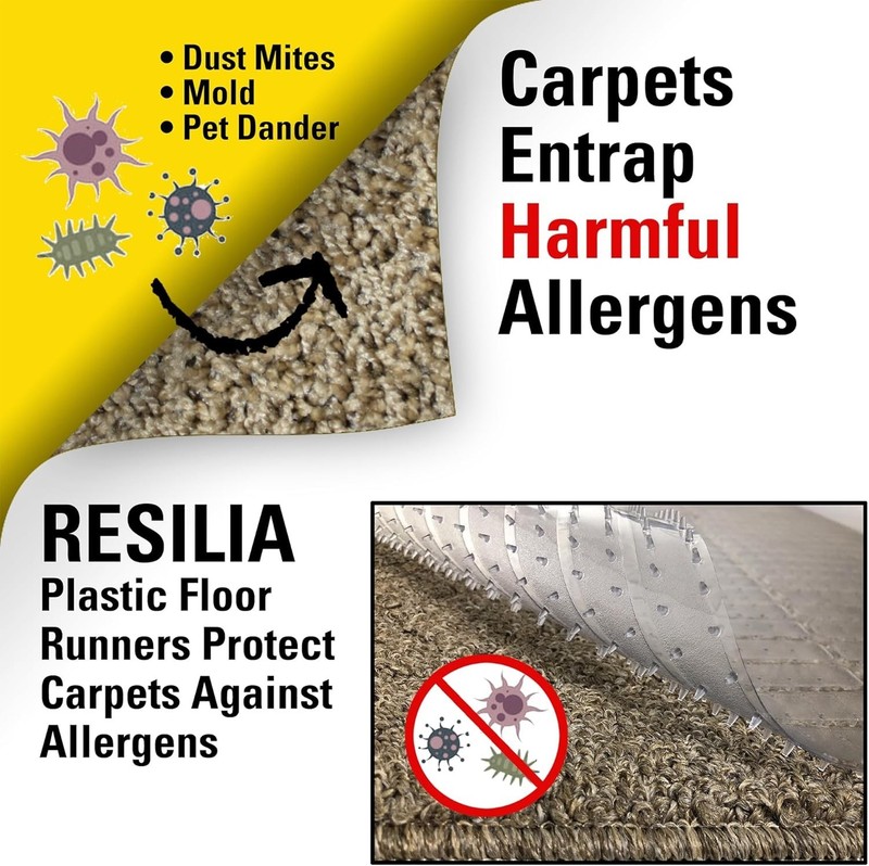 Deep-Pile Carpet Runner - Plastic Vinyl Carpet & Rug Protector, Waterproof Cl... gallery