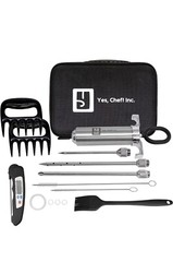 Marinade Meat Injector Syringe Stainless Steel Needles Claws Thermometer Brush