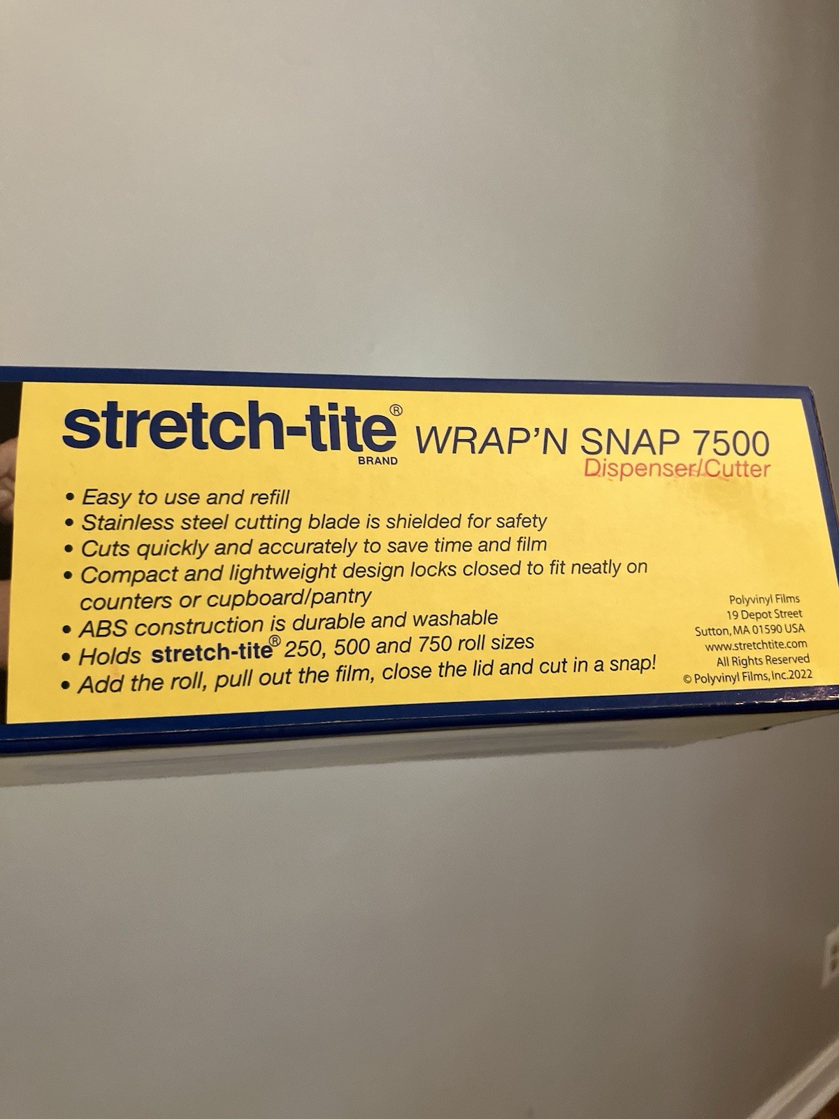 Stretch-Tite Wrap'N Snap 7500 Dispenser/Cutter Plastic Food Wrap New in Box gallery