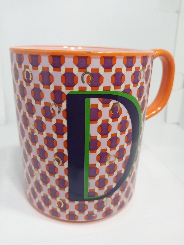 LETTER "D" MONOGRAM MUG. INITIAL "D" COFFEE MUG. ANTHROPOLOGIE MUG. B400 gallery