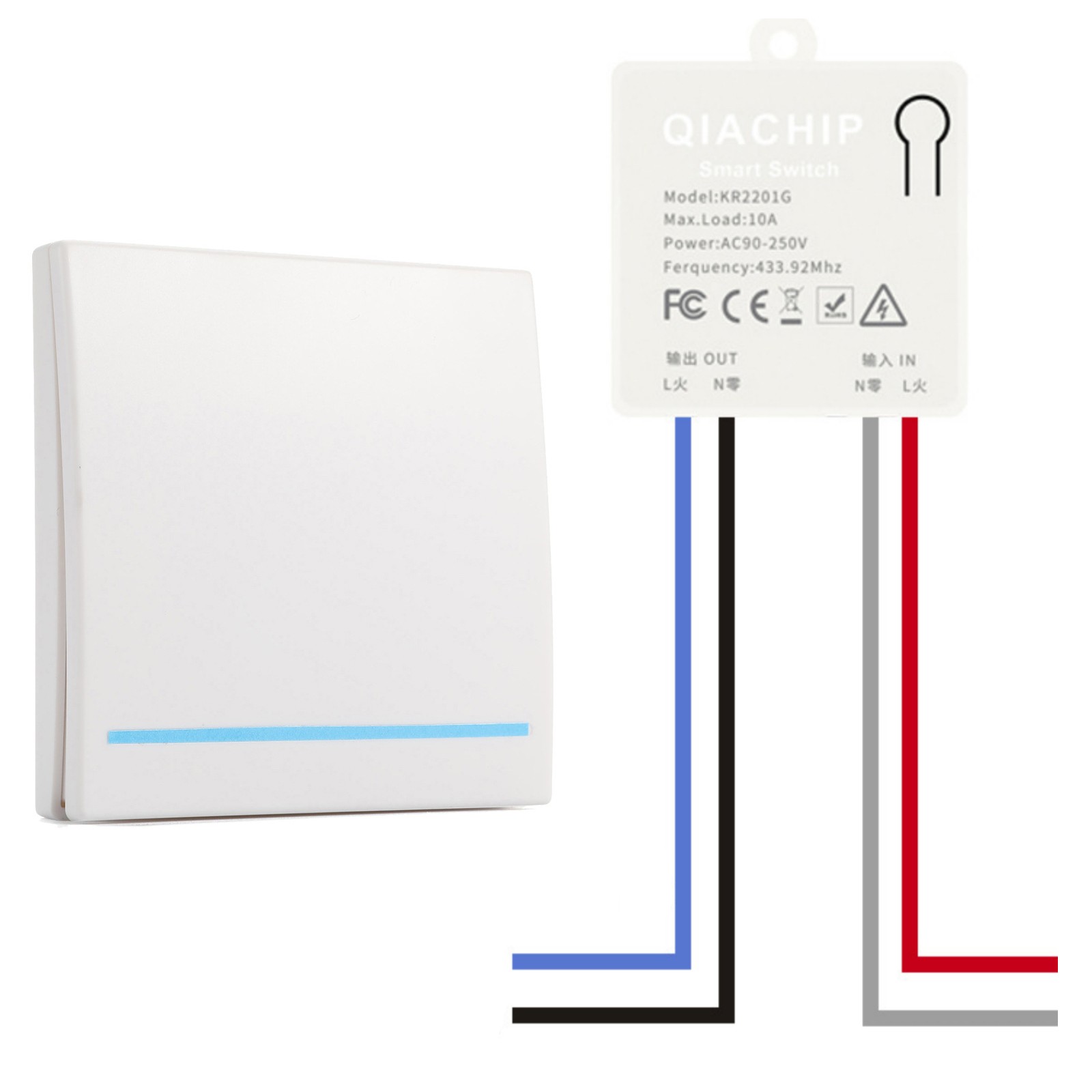 1 Set 433mhz Receiver Module Wireless Light Switch No Wiring Direct Installation gallery