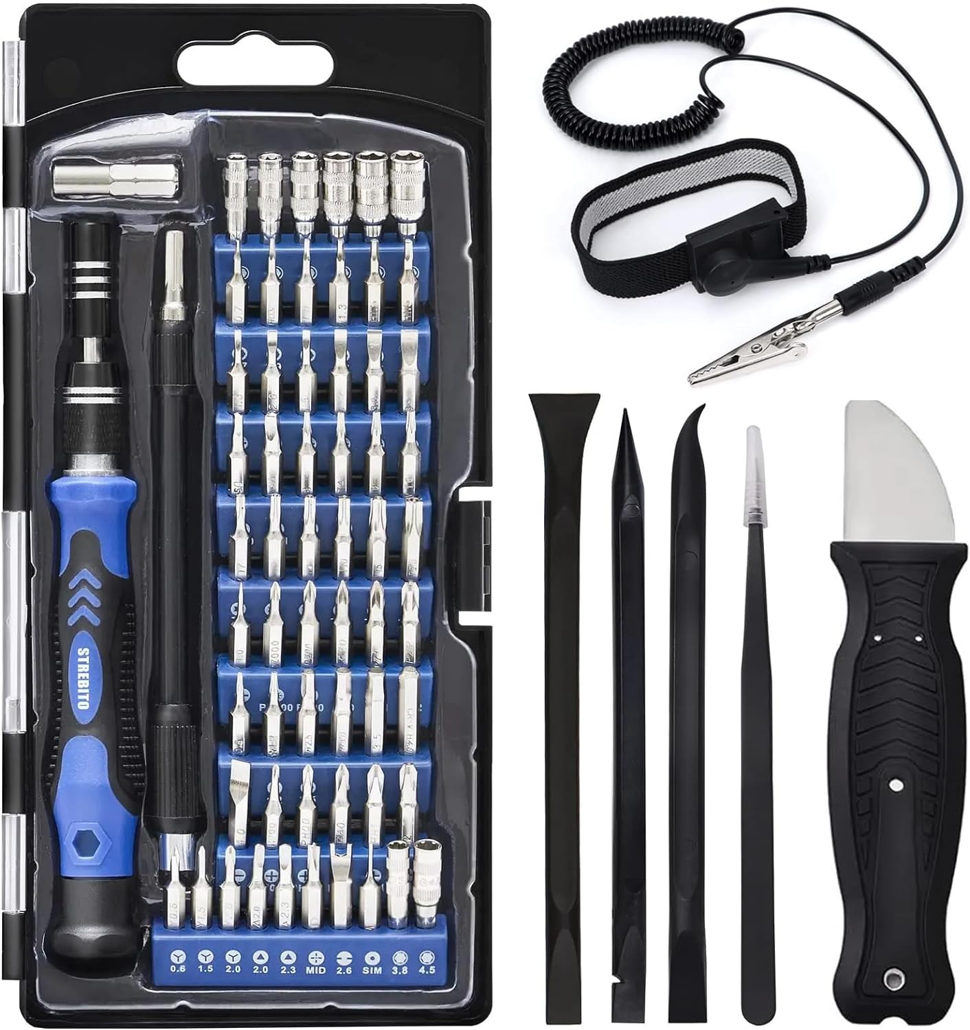 STREBITO Precision Screwdriver Set, 79 in 1 Screwdriver Kit with 58 Bits & Anti gallery