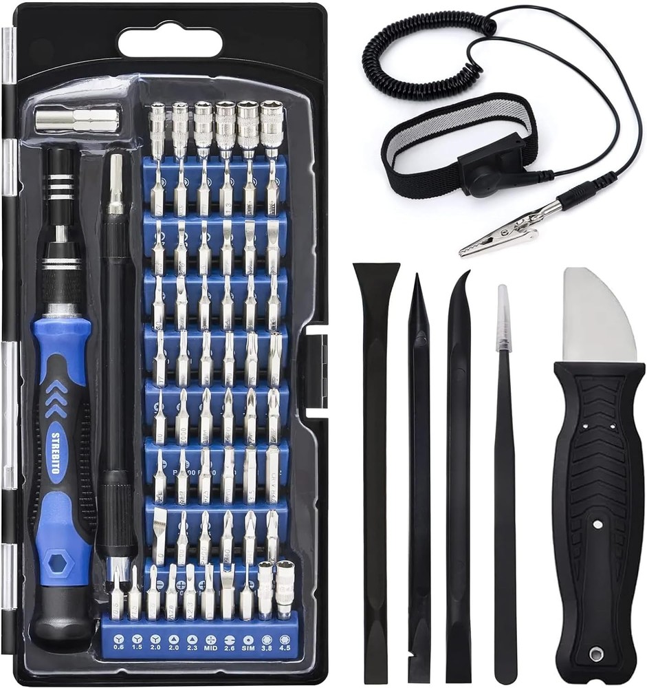 STREBITO Precision Screwdriver Set, 79 in 1 Screwdriver Kit with 58 Bits & Anti