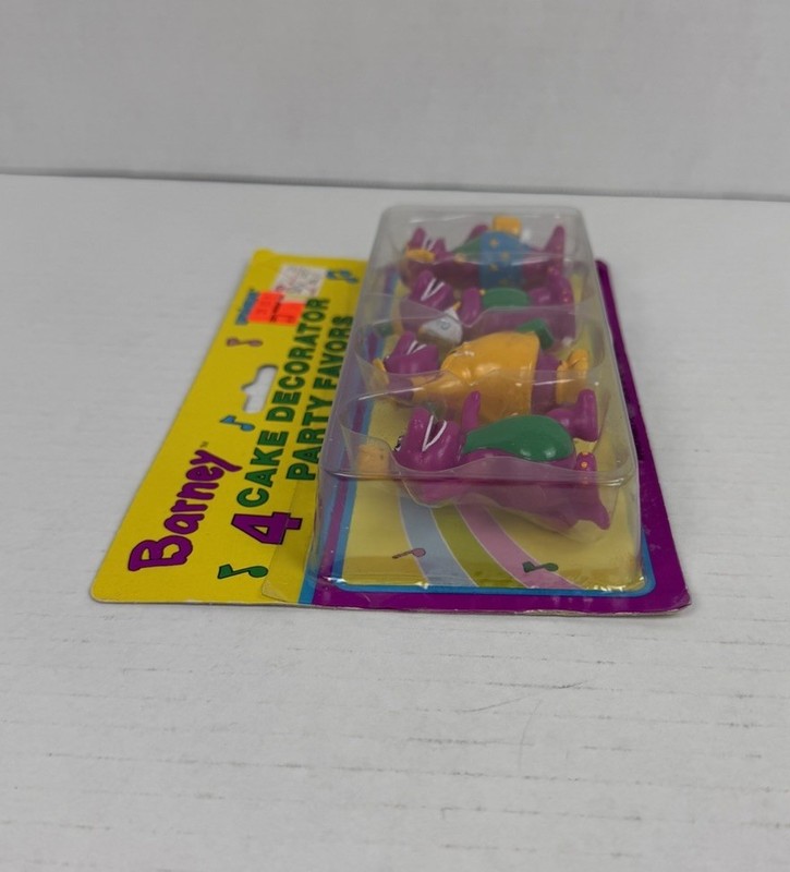 Vintage Barney Figures 4 Piece Pack Cake Decorator Toppers Party Favors 1993 NOS gallery