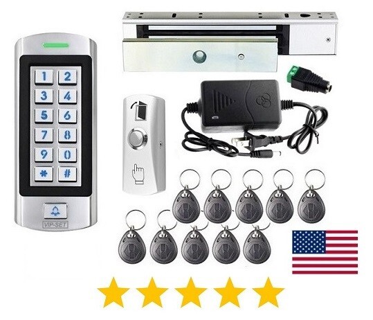 Electromagnetic Lock System Kit with Keypad magnetic door lock Kit 300kg/660lbs