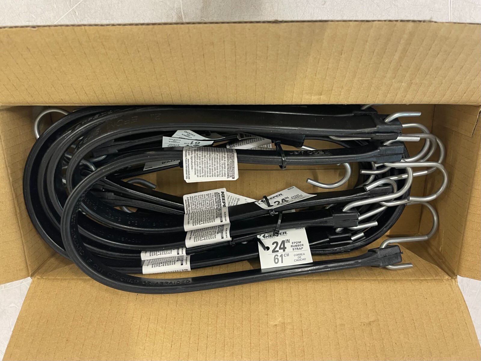 CASE OF 10 Hampton Non-Brittle Rubber Strap, 24" x 3/4" Compounded EPDM Bungees gallery