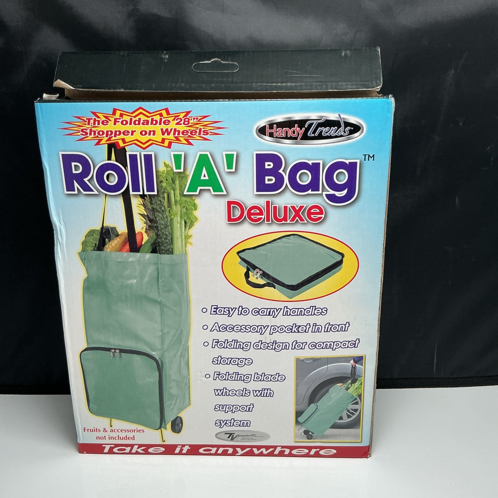 Roll A Bag Foldable Wheeled 28 Inch Shopping Tote Cart gallery