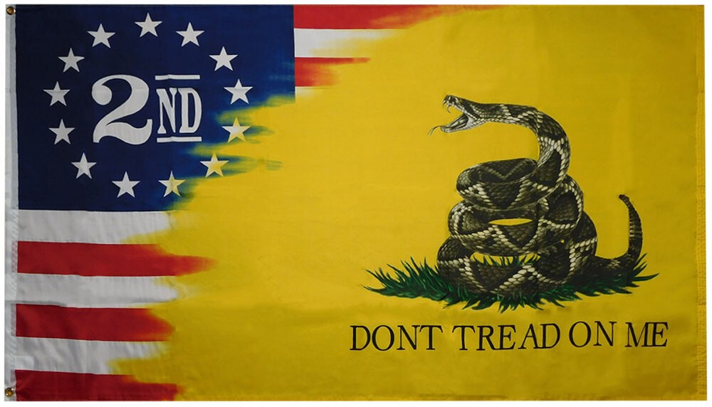3x5FT 2nd Amendment Gadsden Combination Flag Yellow Homeland Security Tread 1789