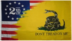 3x5FT 2nd Amendment Gadsden Combination Flag Yellow Homeland Security Tread 1789