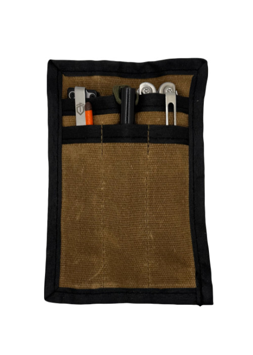 Waxed Canvas Mini EDC Pocket Organizer - 16oz Waxed Canvas Lay Flat Design gallery