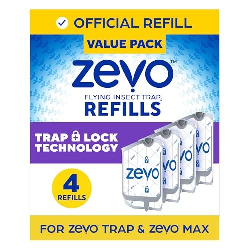 Zevo Flying Insect Trap Refill 4 Pack for MAX Indoor Fly Trap Gnats Fruit Flies gallery