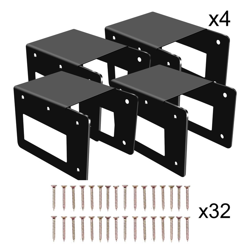 4 Pack Firewood Log Storage Rack Bracket,Indoor Outdoor Adjustable Heavy Duty gallery
