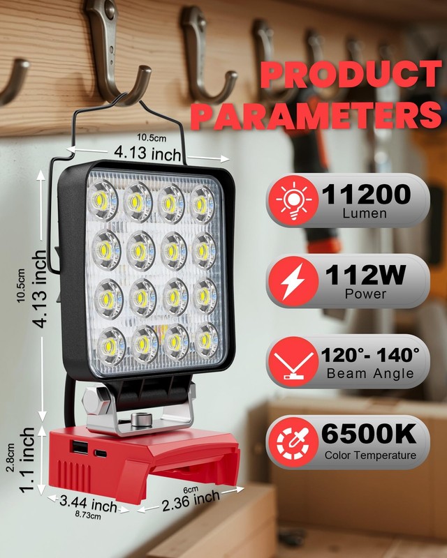 Work Light Portable 11200LM Floodlight USB C Charger 18V Battery Construction gallery