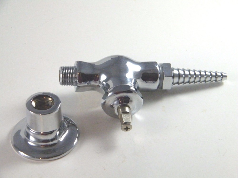 CHICAGO FAUCETS CHROME PLATED SINGLE WATER COCK VALVE 937-CP ~ NO HANDLE FLANGE