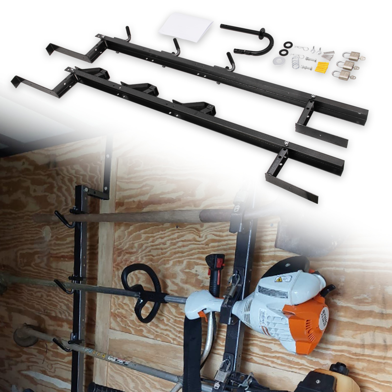 3 Place Trimmer Rack Trim line Holder for Enclosed & Open Landscape Trailers new gallery