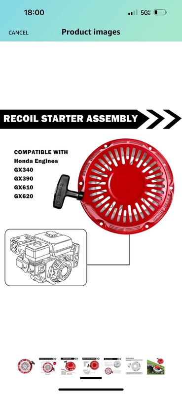 Pull Start Starter Recoil Cover For Honda GX340 GX390 11HP 13HP gallery