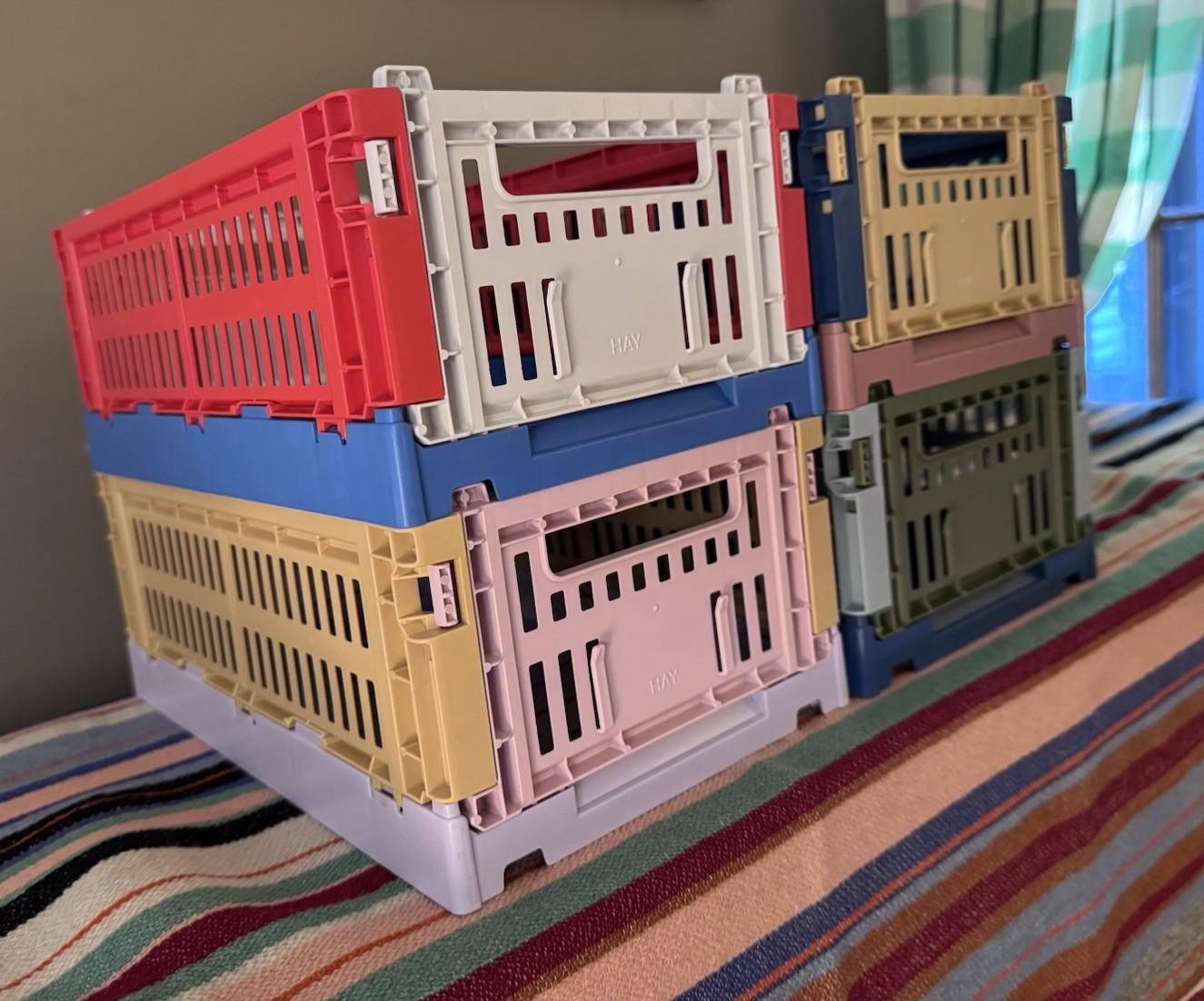 HAY Colour Crate, Multicolor Collapsible Stacking Storage Set Of 4 Sold Out! gallery