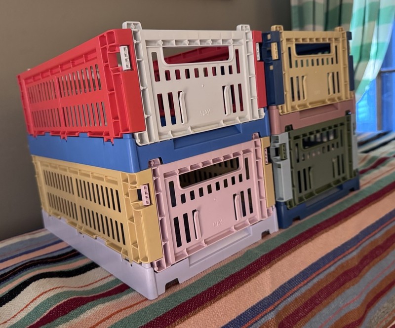 HAY Colour Crate, Multicolor Collapsible Stacking Storage Set Of 4 Sold Out! gallery