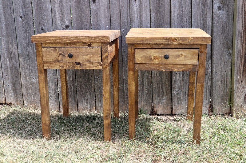 Dark Walnut Rustic - Cabin style Nightstand. Bedside table / Single Nightstand gallery