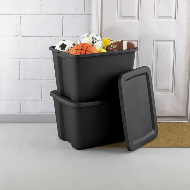 Sterilite Large Storage Bin, 18 Gallon Plastic Storage Container with Snap-OnLid gallery
