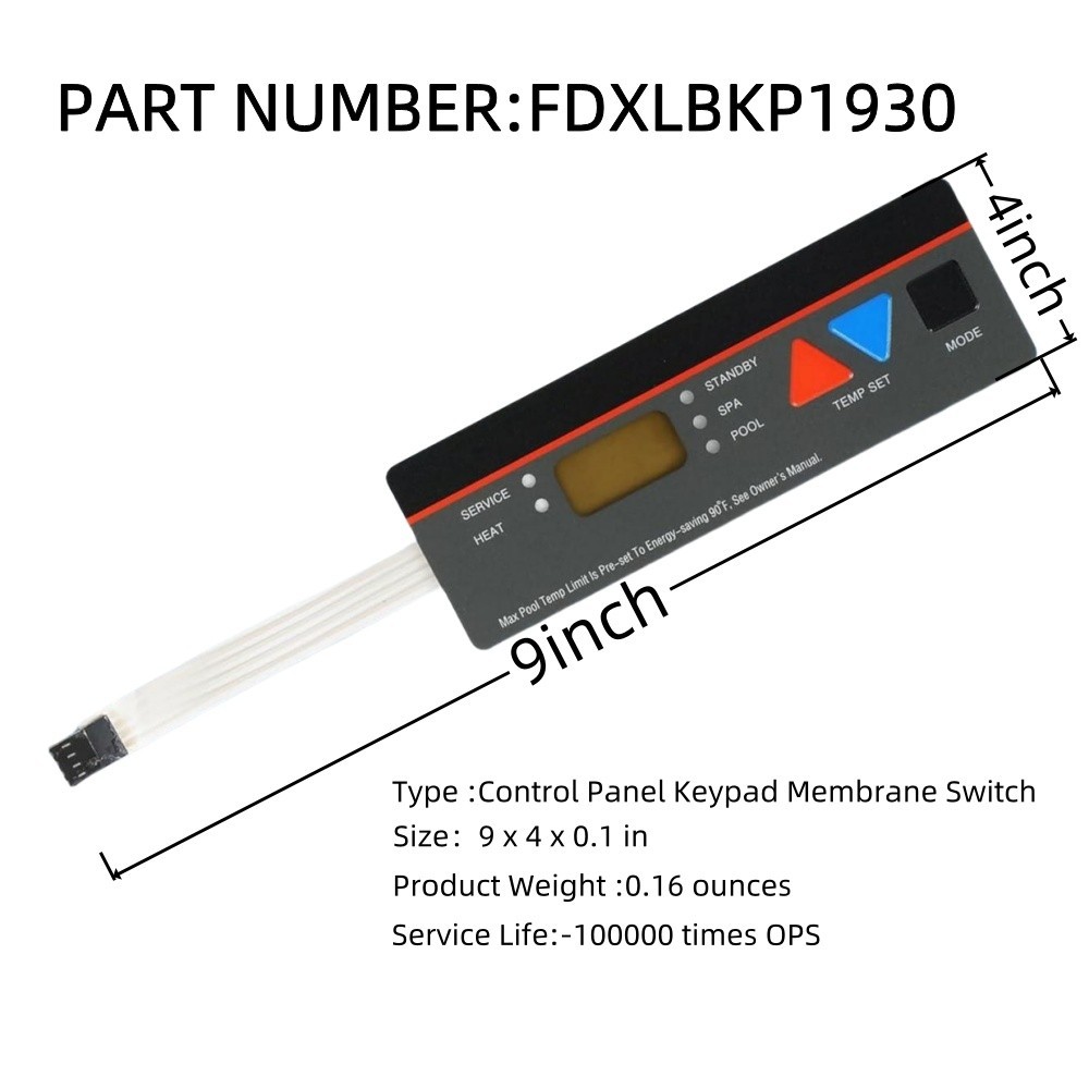 FDXLBKP193 Pool Heater Control Panel Keypad Membrane Switch for Hayward H200FDN gallery