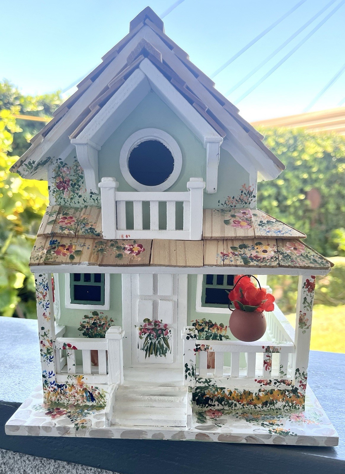 Hand Painted Floral Home Bazaar Two Story Birdhouse gallery