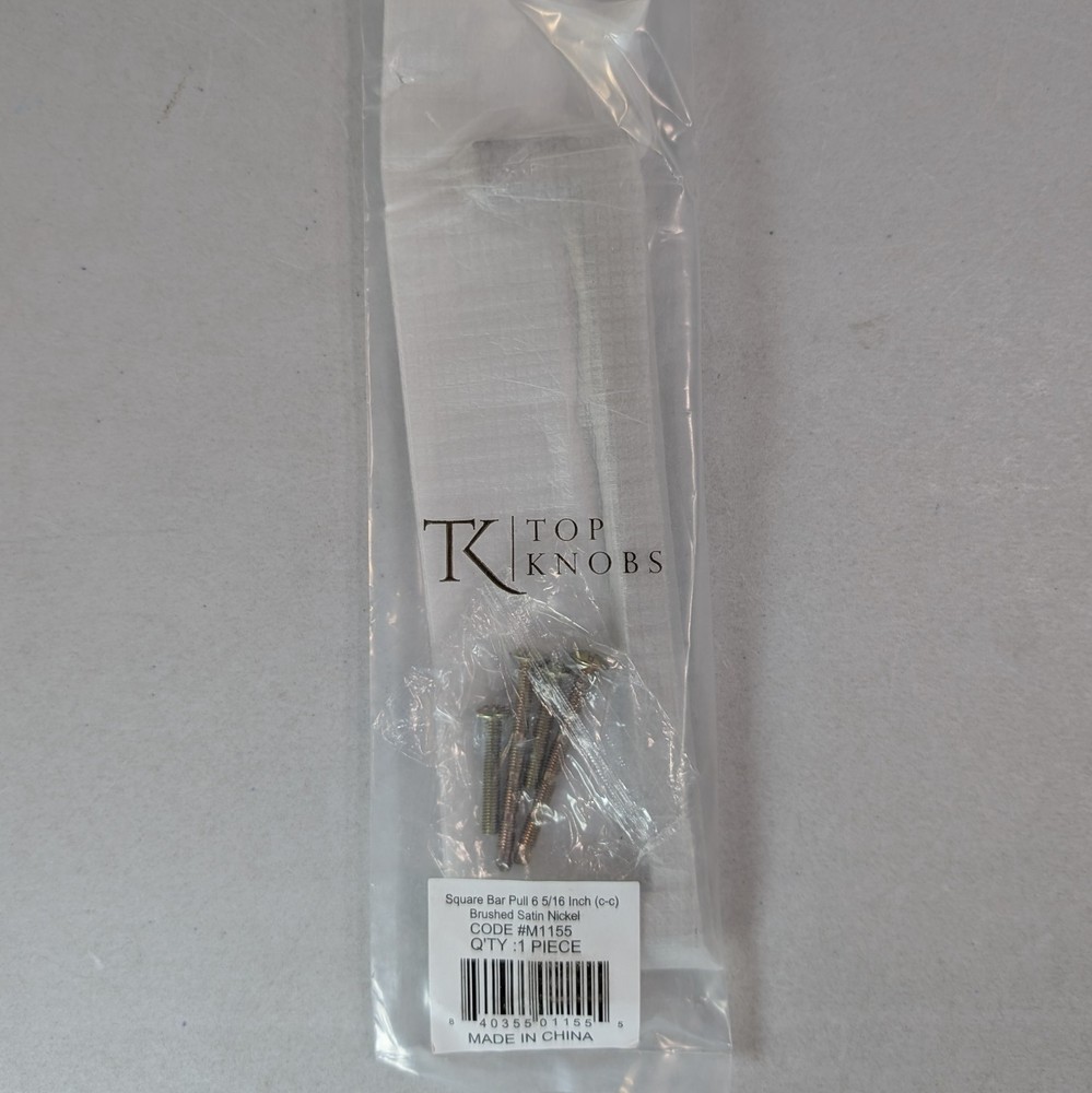 Top Knobs M1155 Square Bar Pull 6 5/16" (c-c) - Brushed Satin Nickel |New Sealed