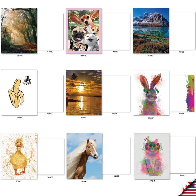 36 Asst'd Blank All Occasions Notes ed Set 4 x 5.12 Inch w/ Env. - Many Smiles gallery