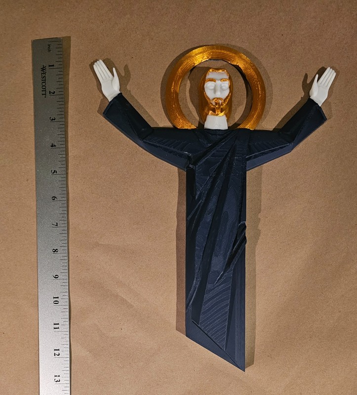 Notre Dame Fan Gift - Touchdown Jesus 3D Print - Blue Gold White Fighting Irish gallery