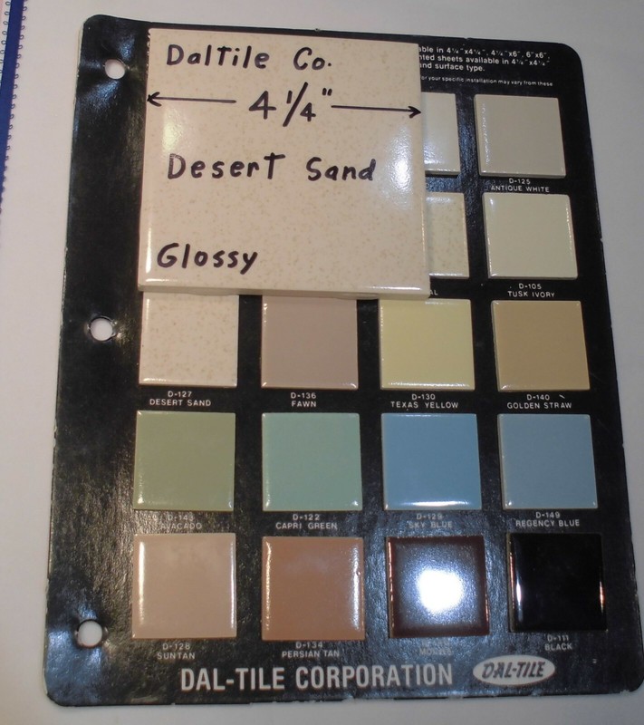 1 pc. *Desert Sand* Glossy Ceramic Tile by Daltile: 4-1/4" Beige & Gold Specks gallery