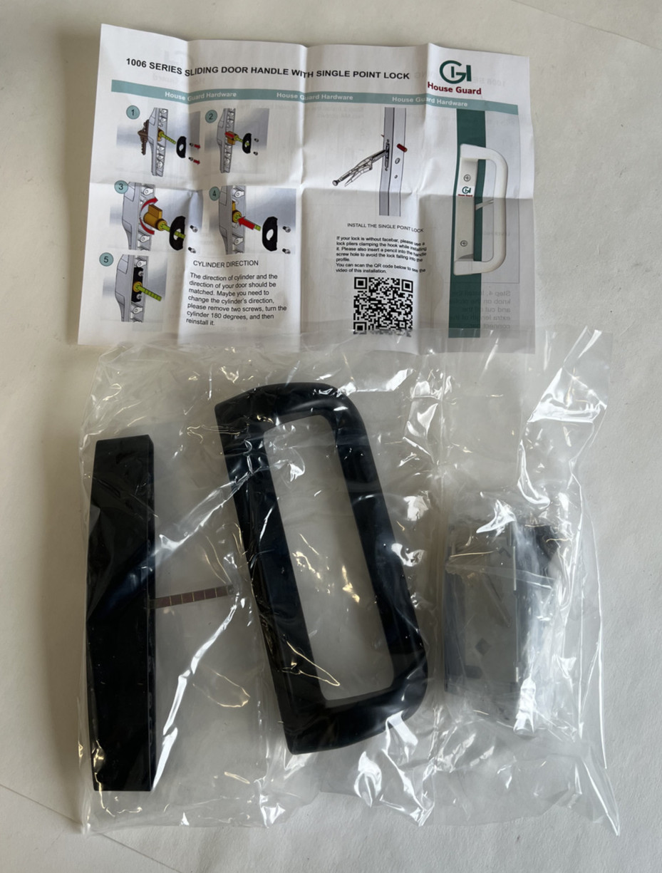 Black Sliding Patio Door Handle Hardware (LSX) By House Guard Key Lock & Handle gallery