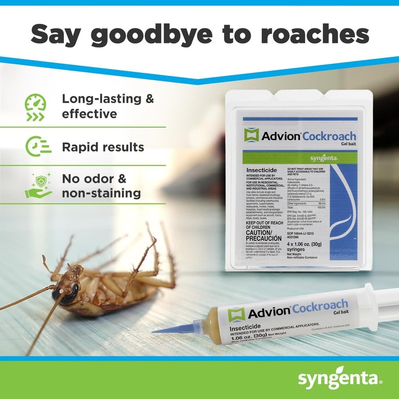 GENUINE Advion Roach Killer | 4 PACK | Cockroach Gel Bait Tubes + Plunger & Tips gallery