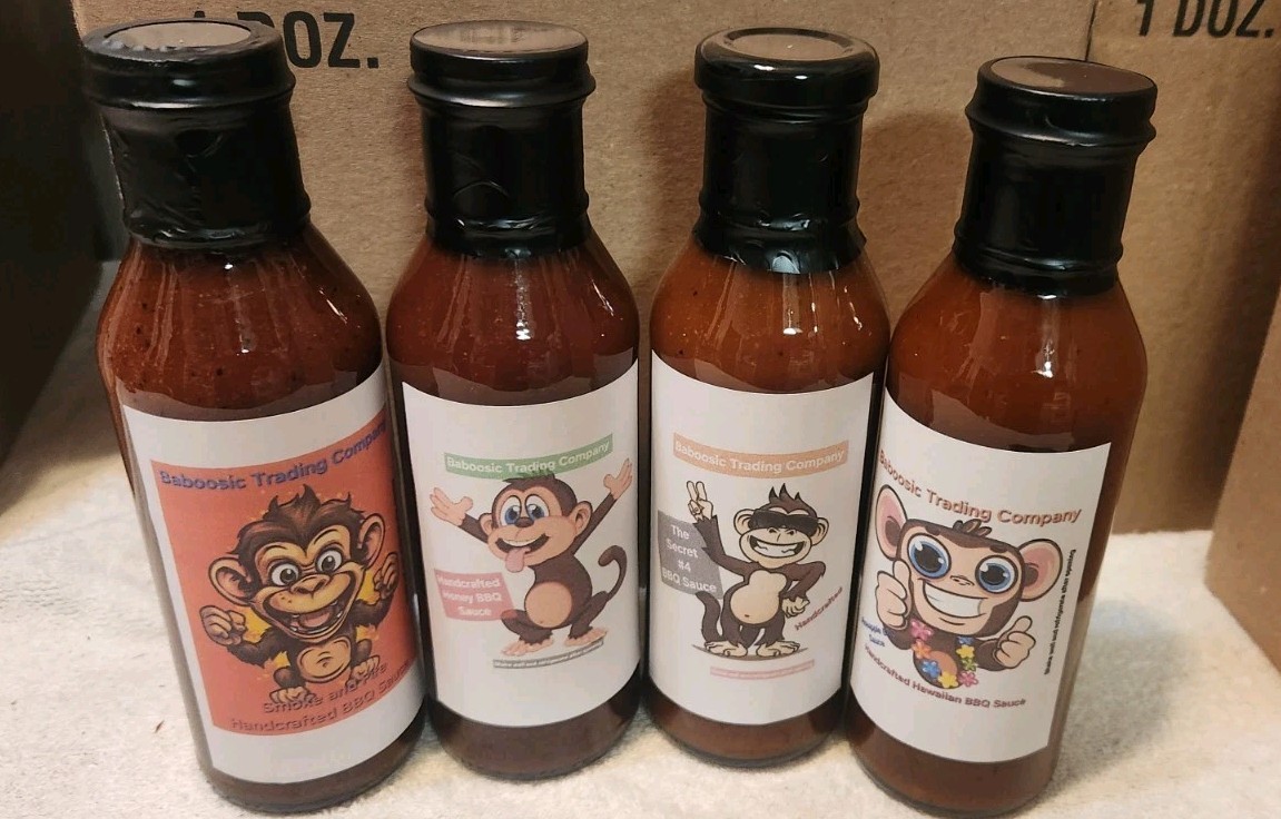 Premium BBQ Sauce 4 Pack Gift Box Handcrafted by The Baboosic Trading Company. gallery