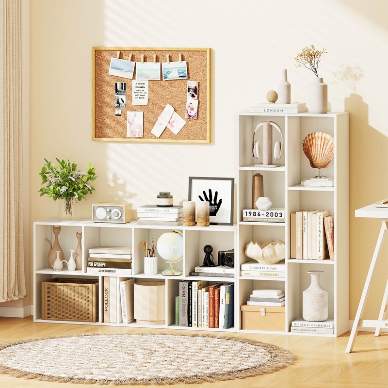 7-Cube Bookcase, Vertical or Horizontal Freestanding Bookshelf w/7 Compartments gallery