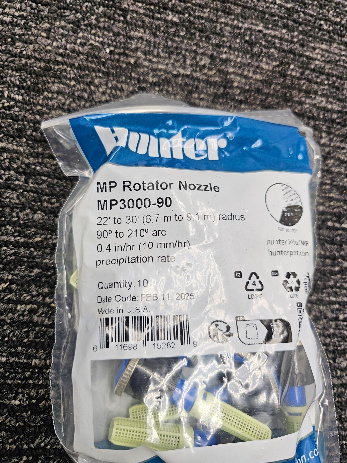 (QTY 10) Hunter MP3000-90 MP Rotator Series & Specialty Sprinkler Nozzle gallery