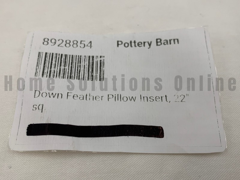 Pottery Barn 200 Thread Count Down Feather Pillow Insert 22" #B9016 gallery