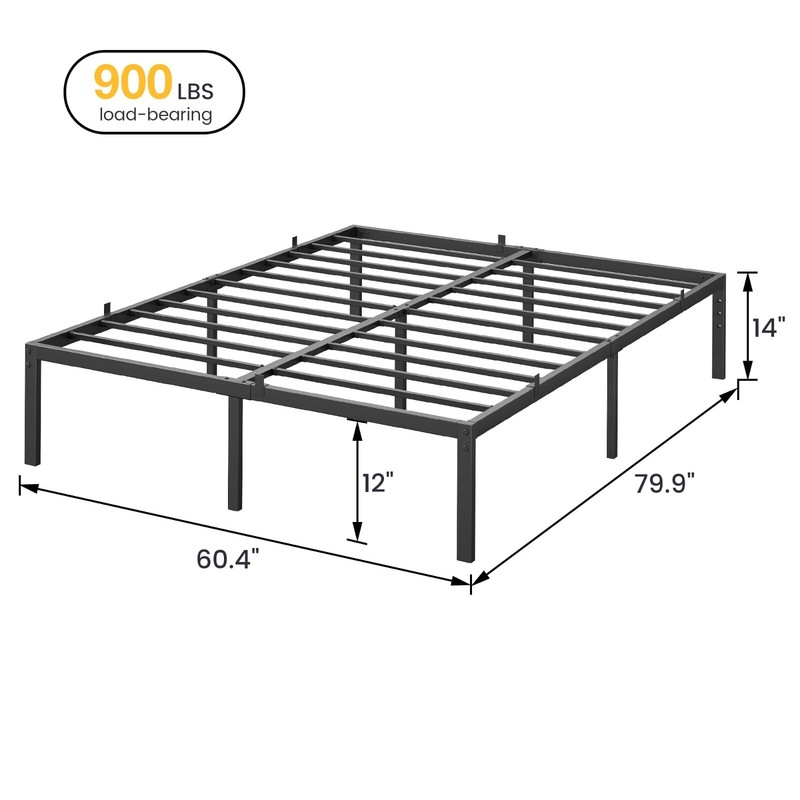 Twin/Full/Queen Size Metal Platform Bed Frame 6/8/10/14" Height Non-Slip Design gallery
