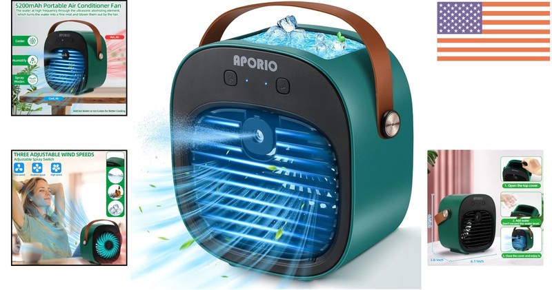 Rechargeable Portable Air Conditioner - 5200mAh, 3 Speeds, Ultra Quiet, Eco-F... gallery