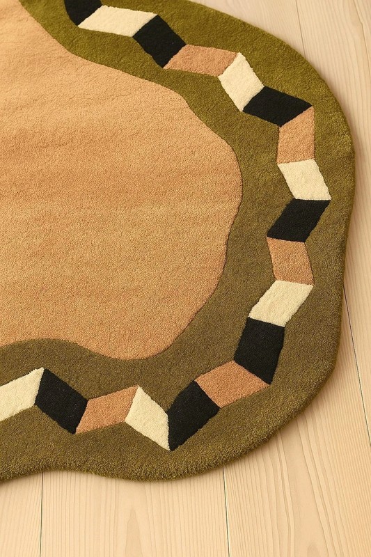 Modern Hand Tufted Rug Irregular Shape Carpet Abstract Arae Rug For Living Room gallery