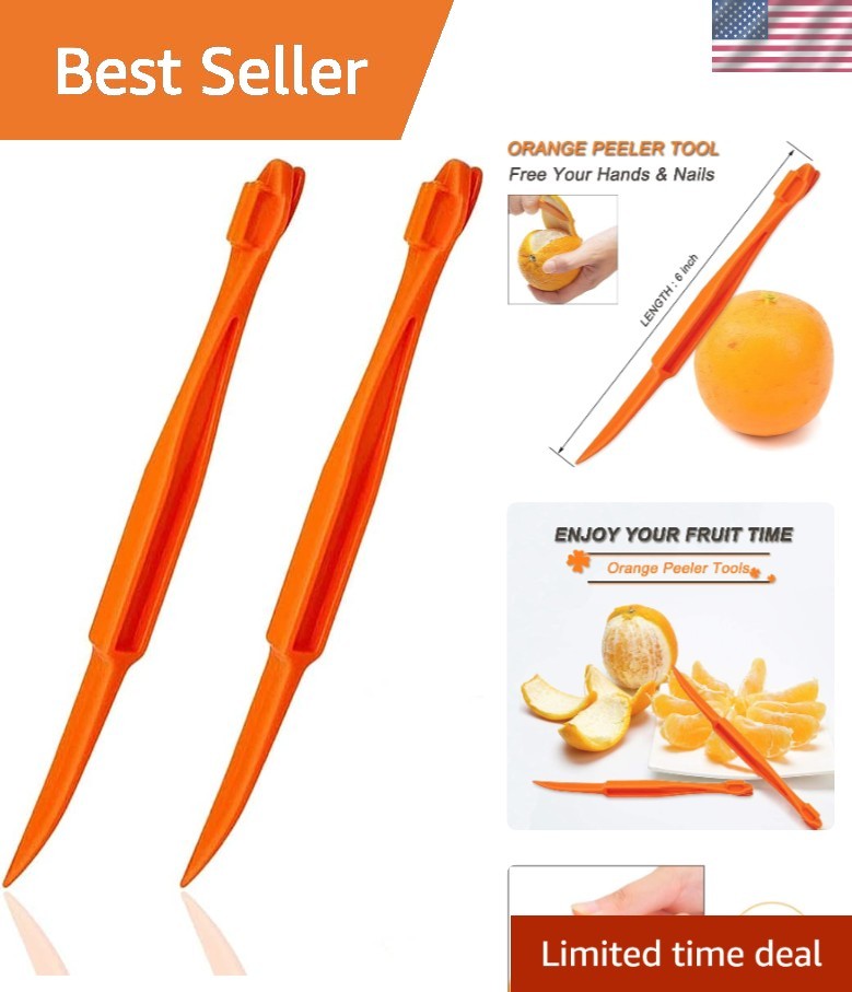 Durable Plastic Orange Peeler Set - Quick Citrus Peel Cutter for Easy Use