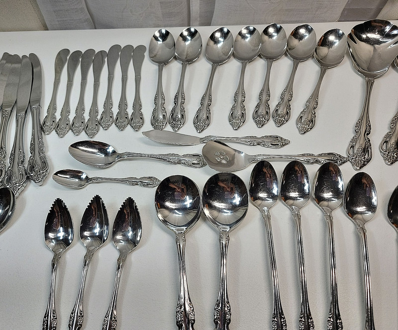 Oneida Community BRAHMS Stainless Flatware Mixed Lot 50 Pieces Knives, Spoons++ gallery