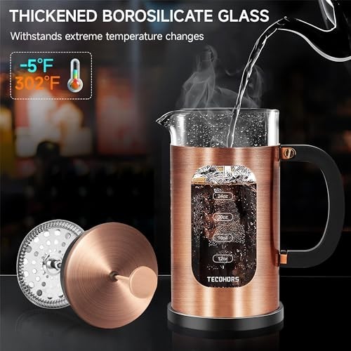 French Press Coffee Maker 34Oz / 1 Quart 304 Stainless Steel Coffee Press, gallery
