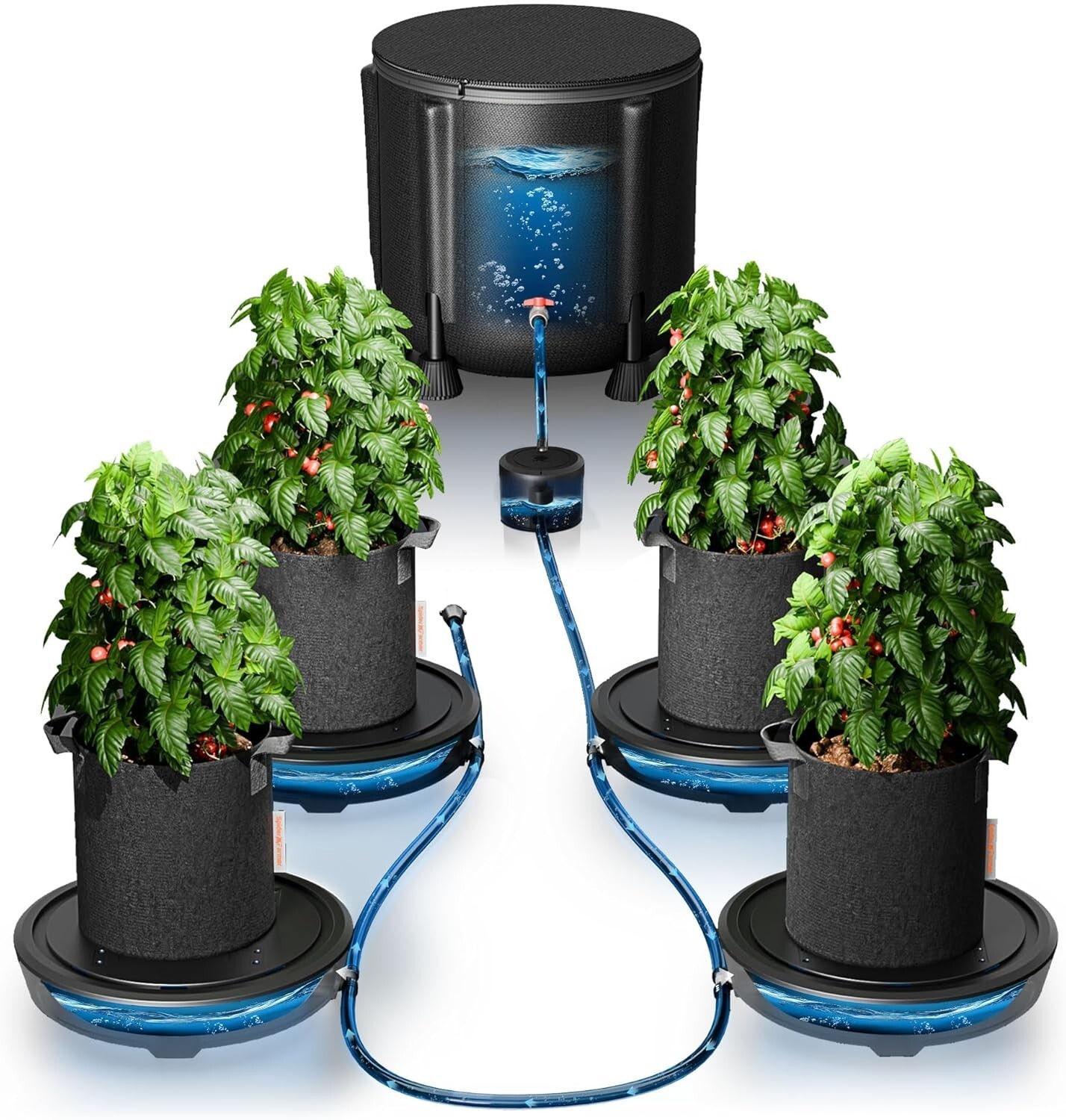 Versatile 4-Pack Auto Watering System: Fit Multiple Pot Sizes with Gravity Feed/ gallery