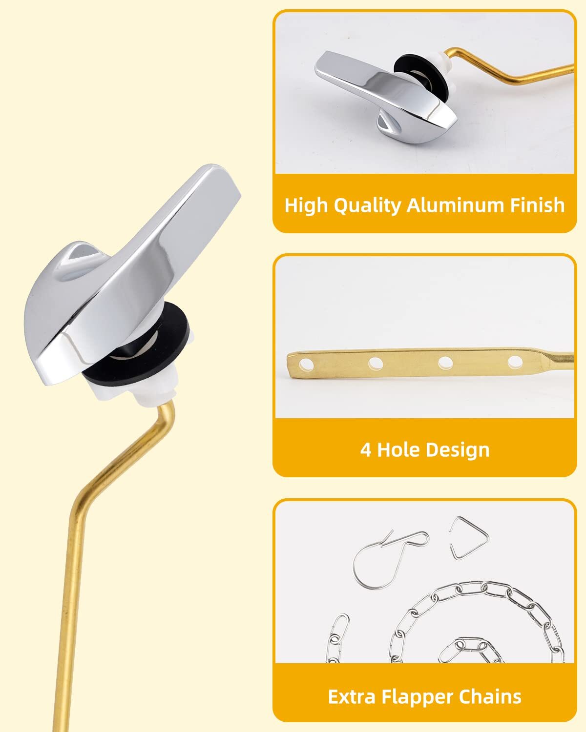 Toilet Tank Flush Lever Handle,Angle Mount Toilet Handle for Kohler K-GP30324-CP gallery