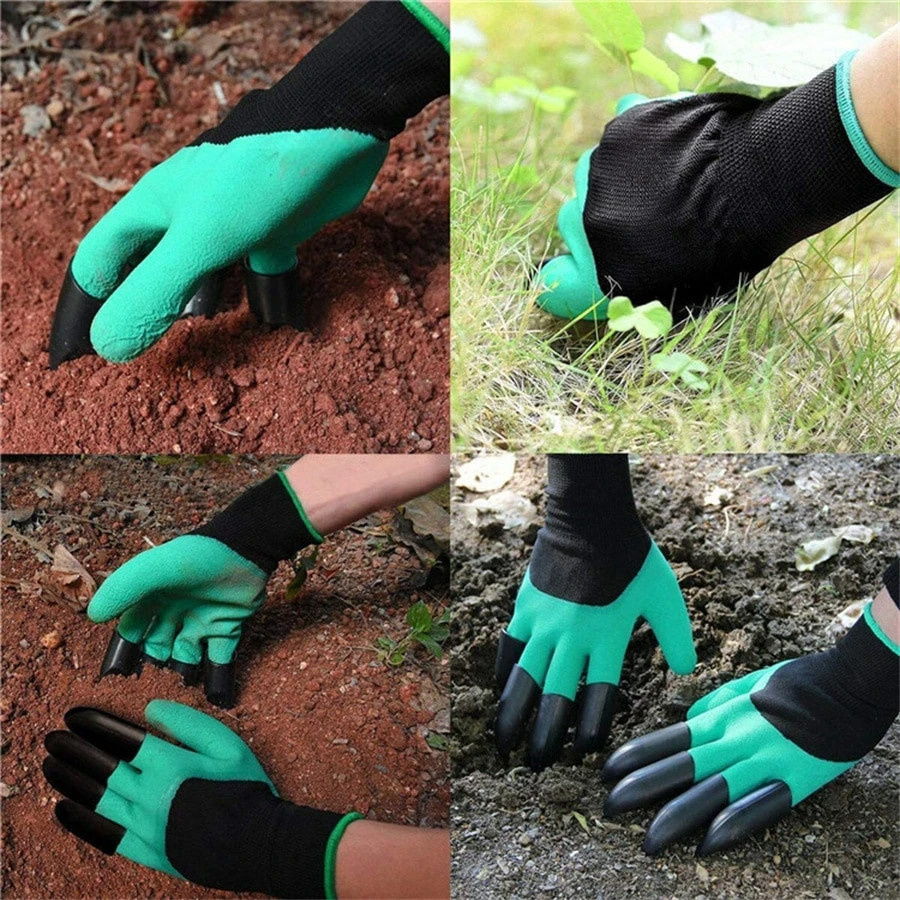 1Pair Garden Gloves With Claws For Digg Protects Nails & Fingers Gardening Tools gallery
