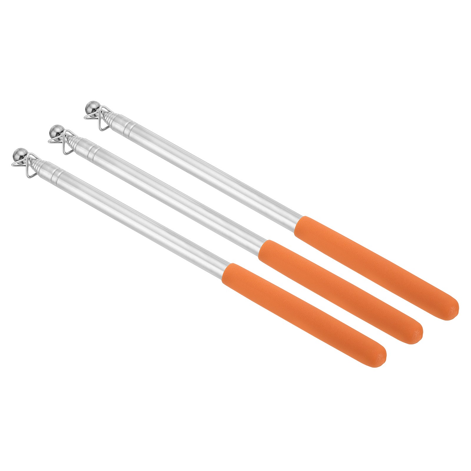 1.6M/5.2ft Telescopic Handheld Flagpoles, 3Pcs Teachers Pointer Stick Orange gallery