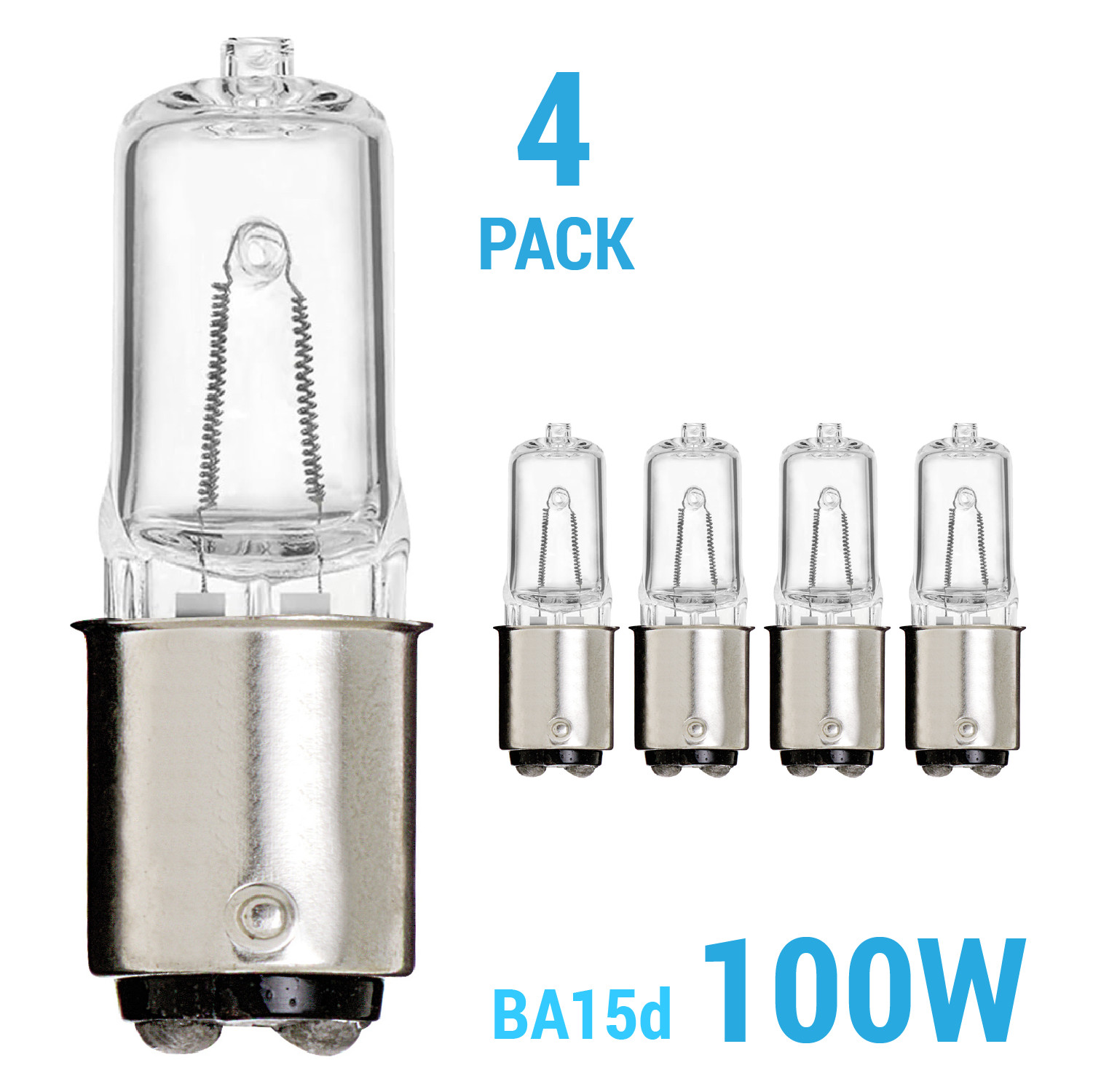 4 Pack Q100CL/DC 100W 120V T4 Double Contact DC Bayonet BA15d Clear 1700 Lumens gallery