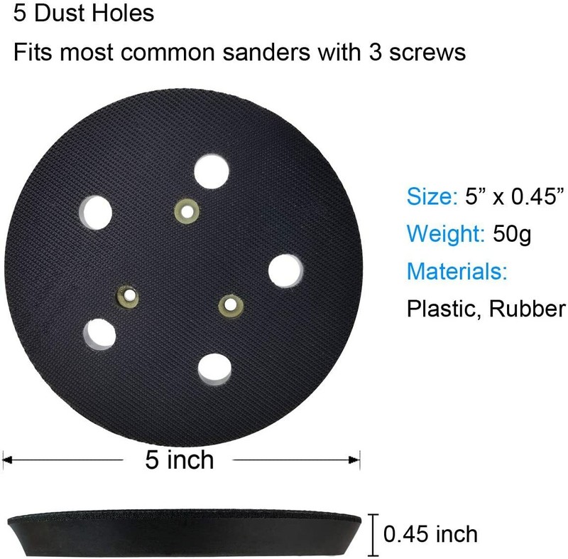 2Pcs 5inch 5Hole Hook & Loop Sander Pad For Porter Cable 13904 13909 332 333 334 gallery